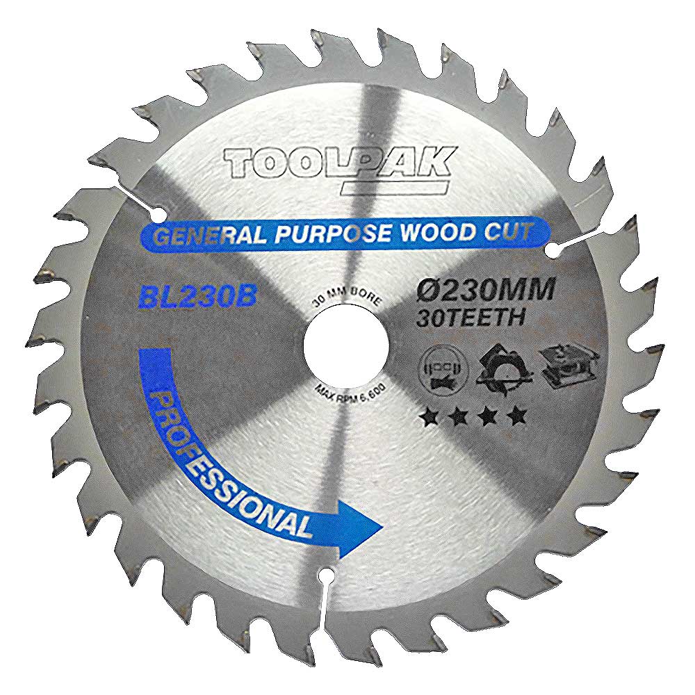 230mm x 30mm x 30T Professional TCT Saw Blade